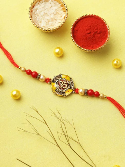 Aapno Rajasthan Enameled Om Symbol Rakhi-picture-33