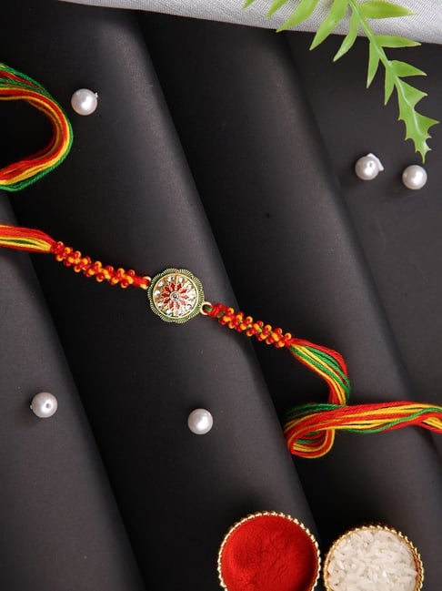 Aapno Rajasthan Red Floral Single Rakhi-picture-24