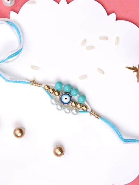 Aapno Rajasthan Evil Eye Pearl Rakhi-picture-16