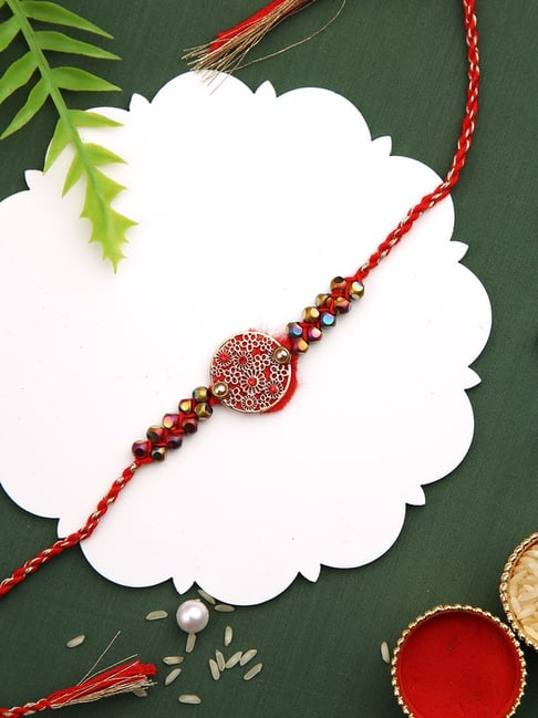Aapno Rajasthan Silver Toned Designer Rakhi-picture-47