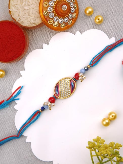 Aapno Rajasthan AD on Oval Designed Beaded Single Rakhi-picture-40