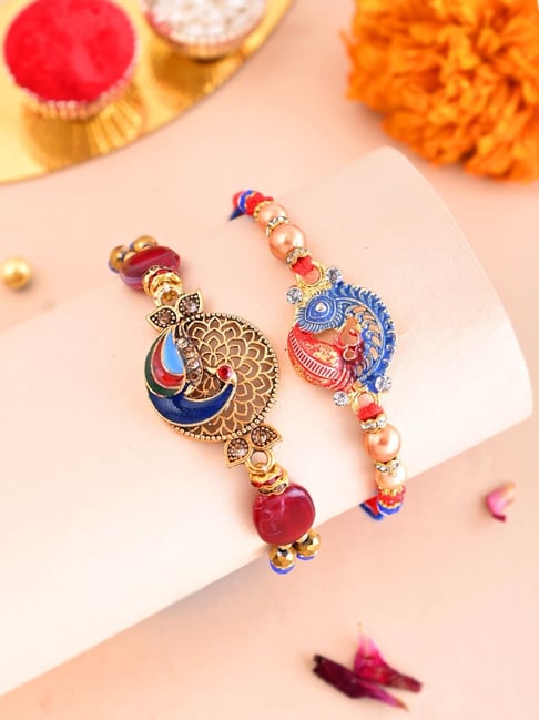 Aapno Rajasthan Beautiful Set of 2 Peacock Designed Rakhi-picture-25