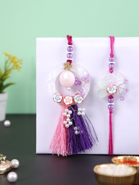 Aapno Rajasthan Floral & Thread work Bhaiya Bhabhi Rakhi-picture-19