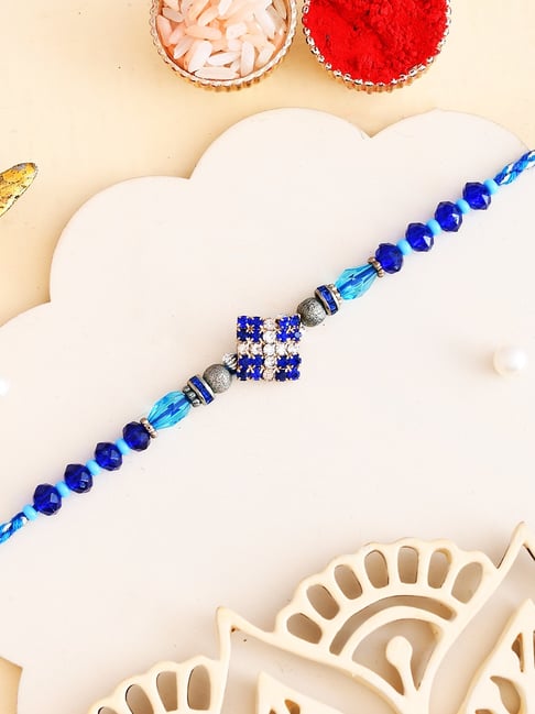 Aapno Rajasthan Dashing Aqua & Royal Blue Stylish Rakhi-picture-32