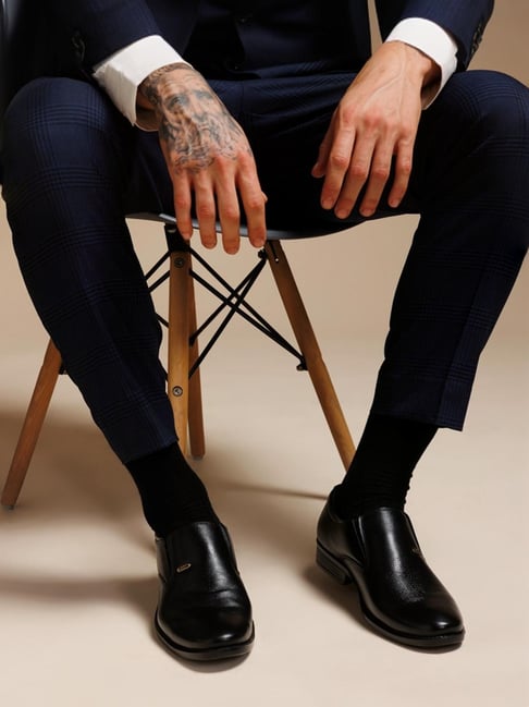 Zoom Shoes Men's Black Formal Loafers