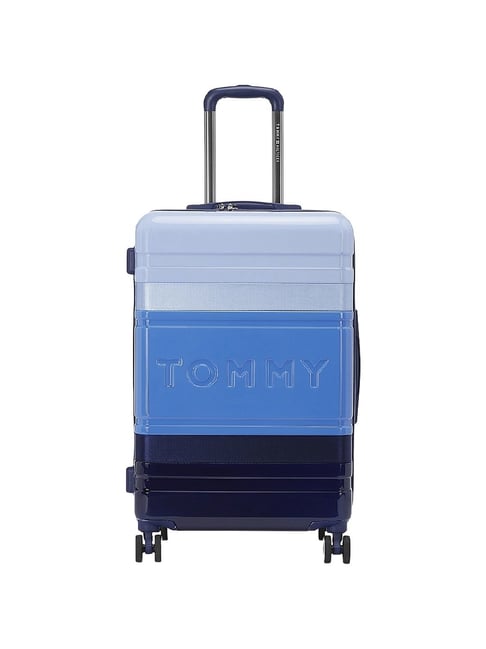 TOMMY HILFIGER Triton Pro Blue 8 Wheels Medium Hard Cabin Trolley Bag-image-47