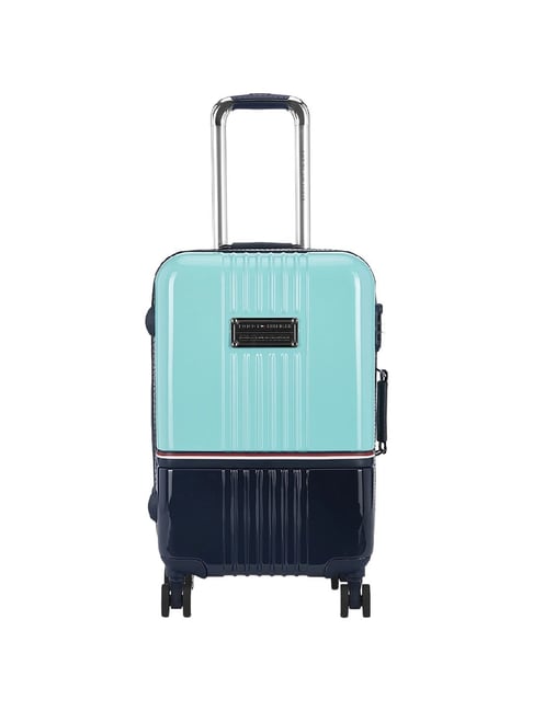TOMMY HILFIGER Twins Pro Blue 8 Wheels Large Hard Cabin Trolley Bag-image-45