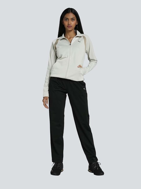 Puma Off White Black Regular Fit Tracksuit