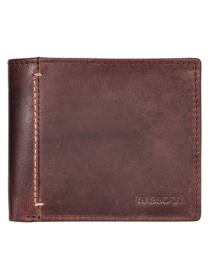 Buy SASSORA MEI Brown Leather RFID Bi-Fold Wallet at Best Price