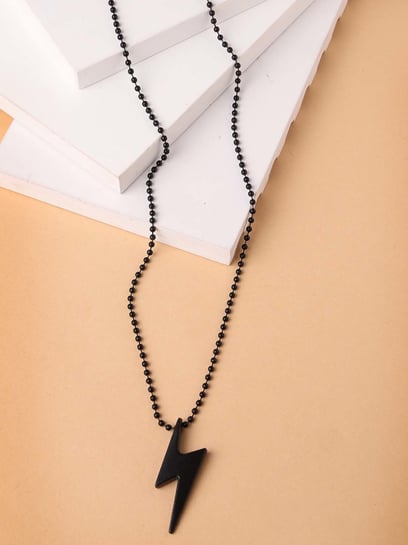 Buy NVR Black Plated Flash Pendent With Chain for Men Online At