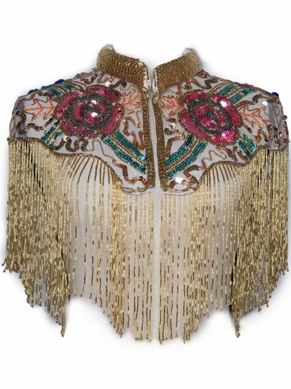Bibiy♡ ODETTE CAPE Odette Multicolored Embellished Fancy Cape