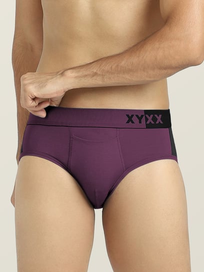 XYXX Grape Wine & Black Micro Modal Briefs
