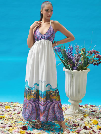 Cin Cin Halter Neck Backless Long Dress