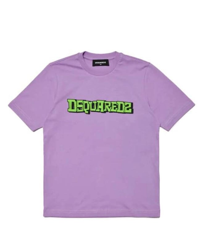 Dsquared2 Kids Purple Printed Regular Fit T-Shirt