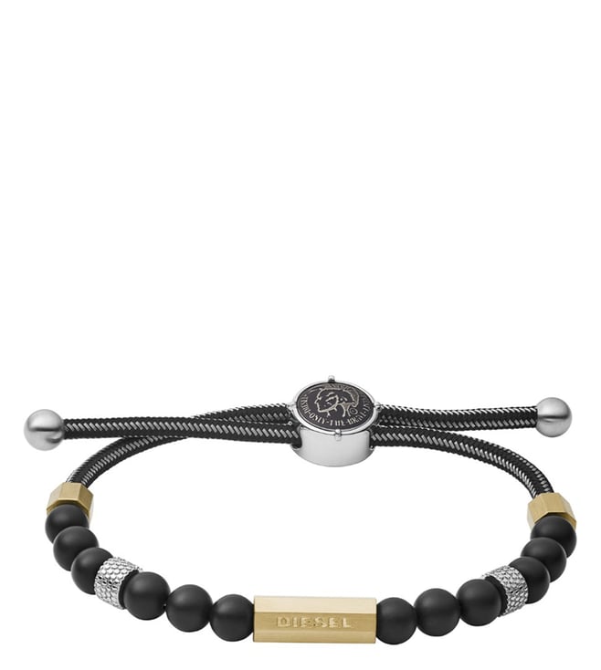 ★クール★DIESEL BLACK SEMI-PRECIOUS BEADED BRACELET Buy Diesel Black Semi-Precious Beaded Bracelet for Men