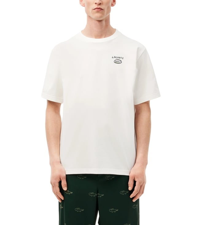 Lacoste White Ultra Dry Technical Jersey Golf T-Shirt