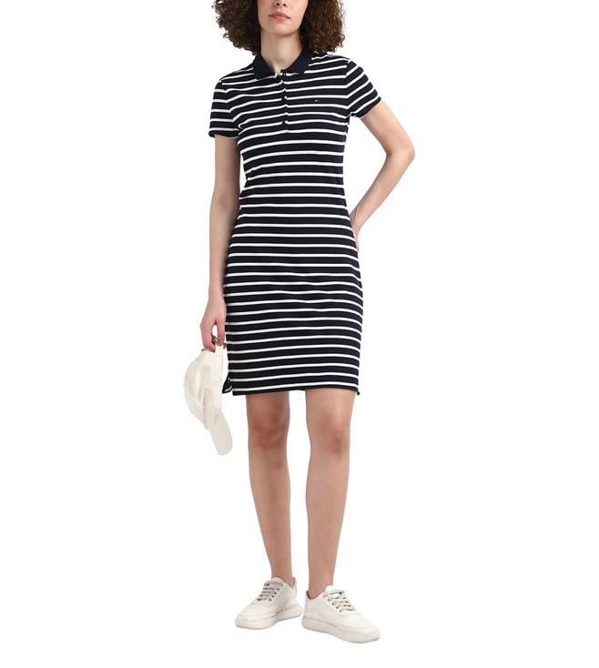 Buy Tommy Hilfiger Navy Stripes Slim Fit Dress Online @ Tata Cliq Luxury