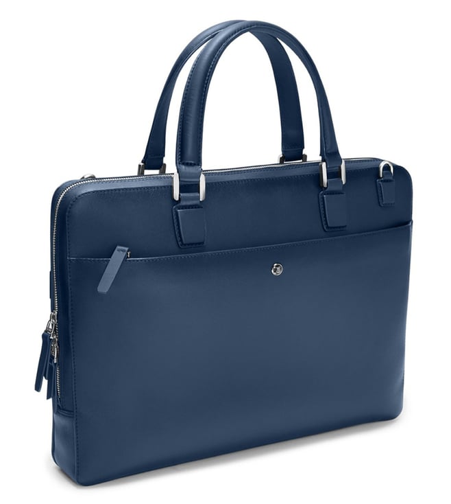 Lapis Bard Navy Ducorium Spencer Medium Leather Laptop Business Bag