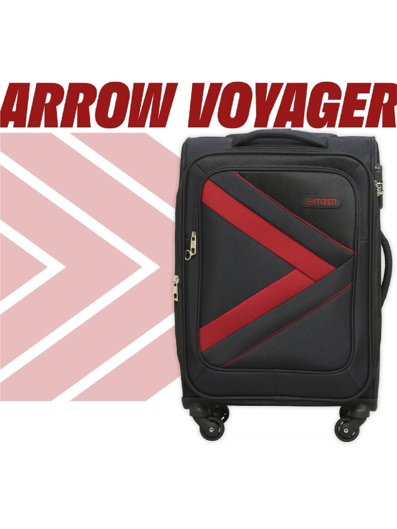 Buy Citizen Arrow Voyage Black Red Cabin Trolley Bag 59 Cms Online At Best Price Tata CLiQ