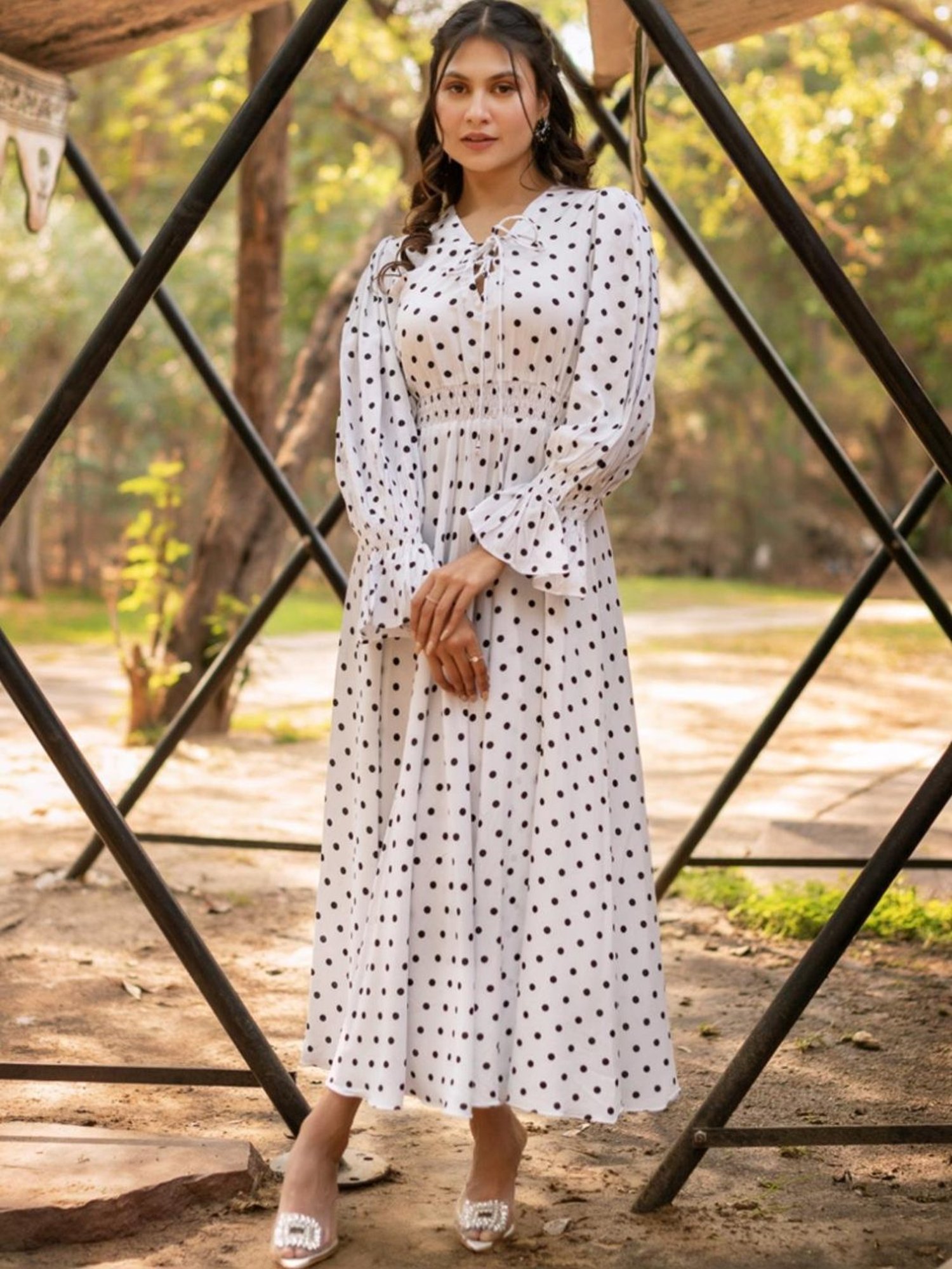 Gathered Waist Next Lipsy Polka Dot Dress Buy Lipsy Burgundy Red Long  Sleeve Underbust Fit And