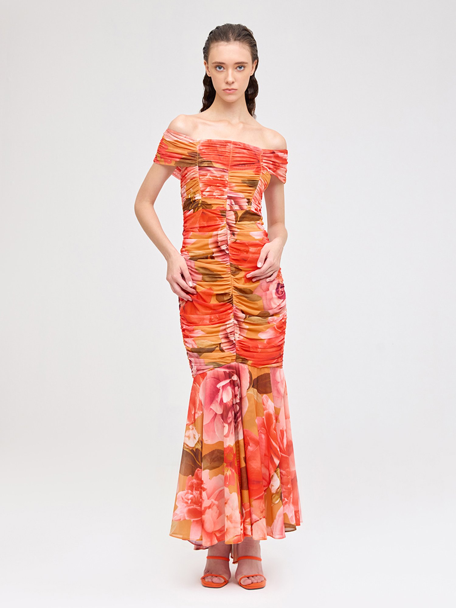 Cover Story Orange Floral Print Maxi Dress