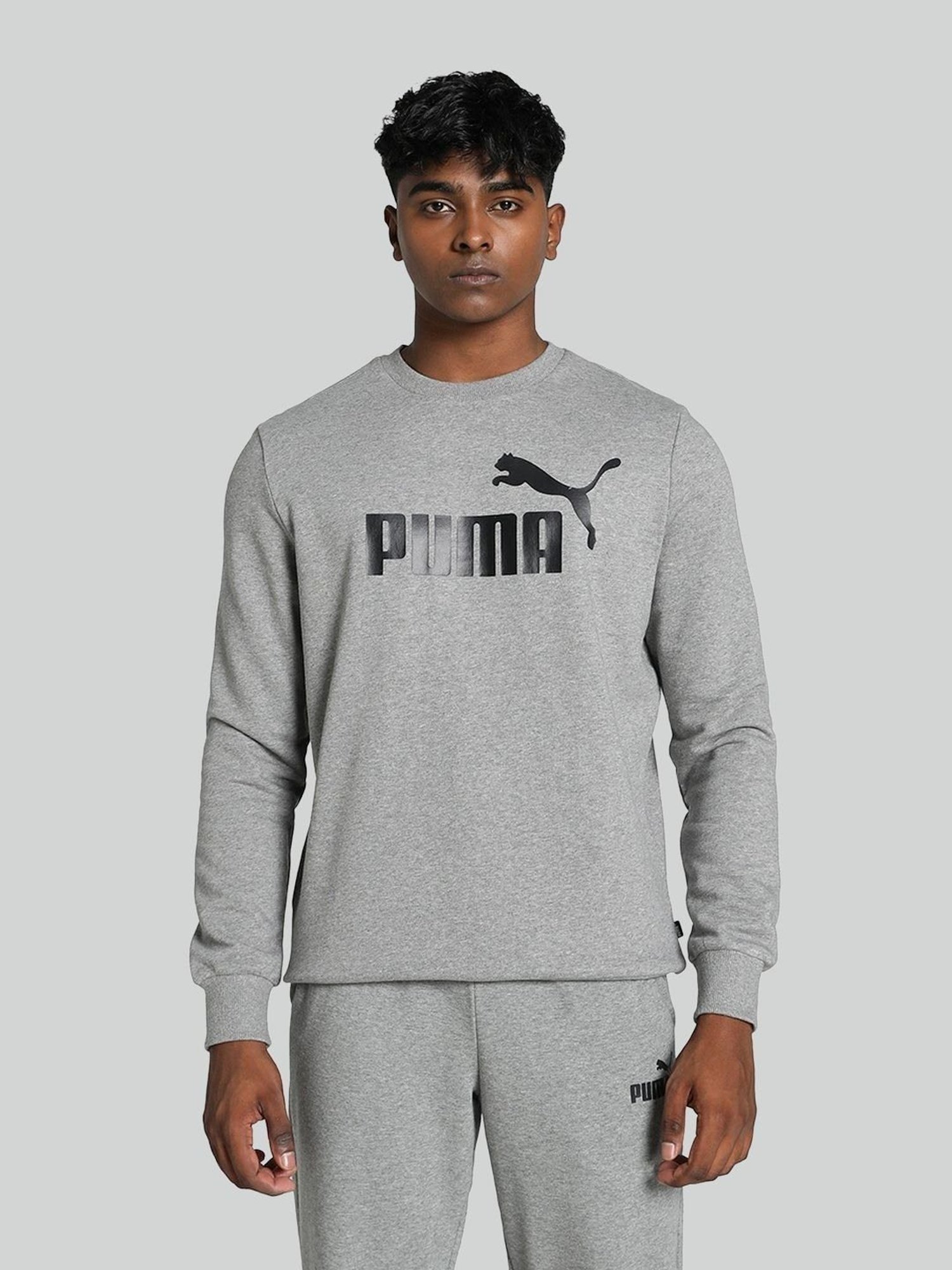 Puma Grey Regular Fit Printed Sweatshirt