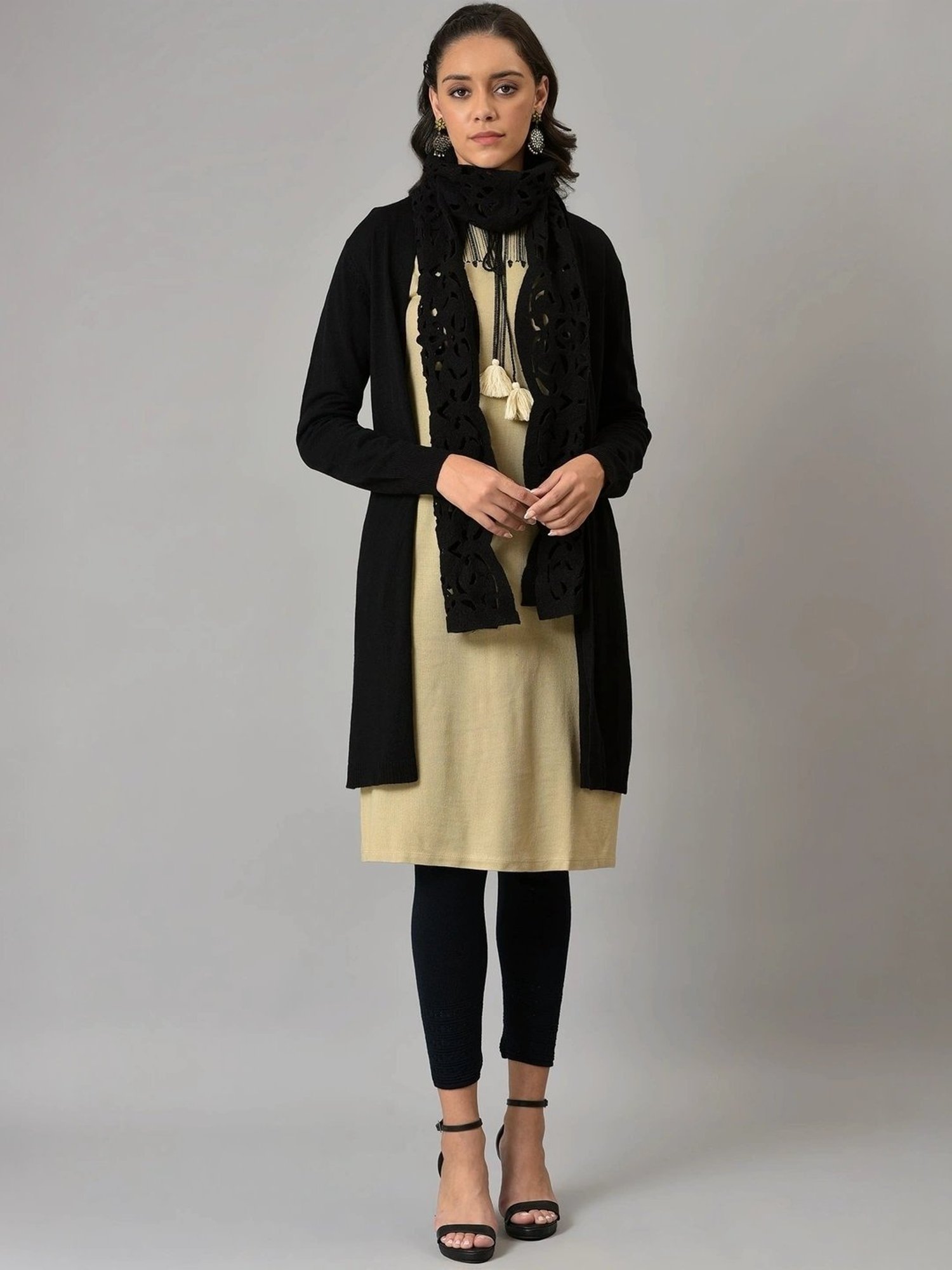 Buy W Black Plain Long Cardigan for Women Online @ Tata CLiQ