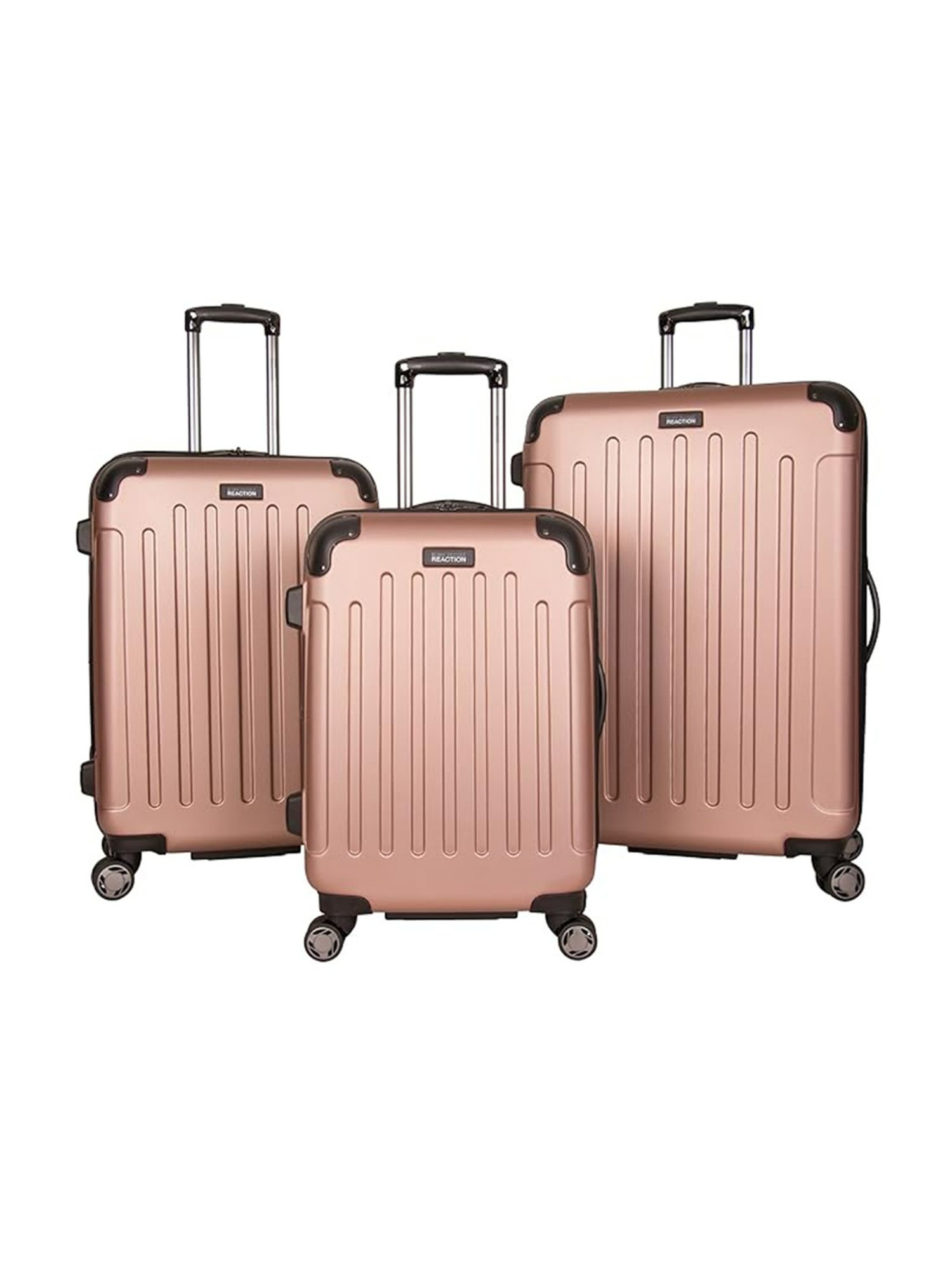 Kenneth Cole Rose Gold Textured Large Checked Luggage
