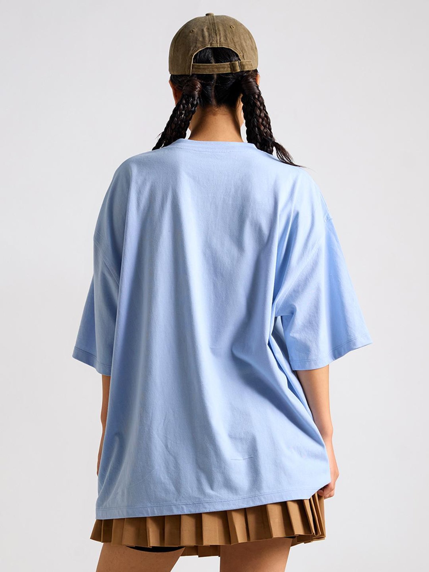 The Clothing Factory Blue Graphic Print Oversized T-Shirt