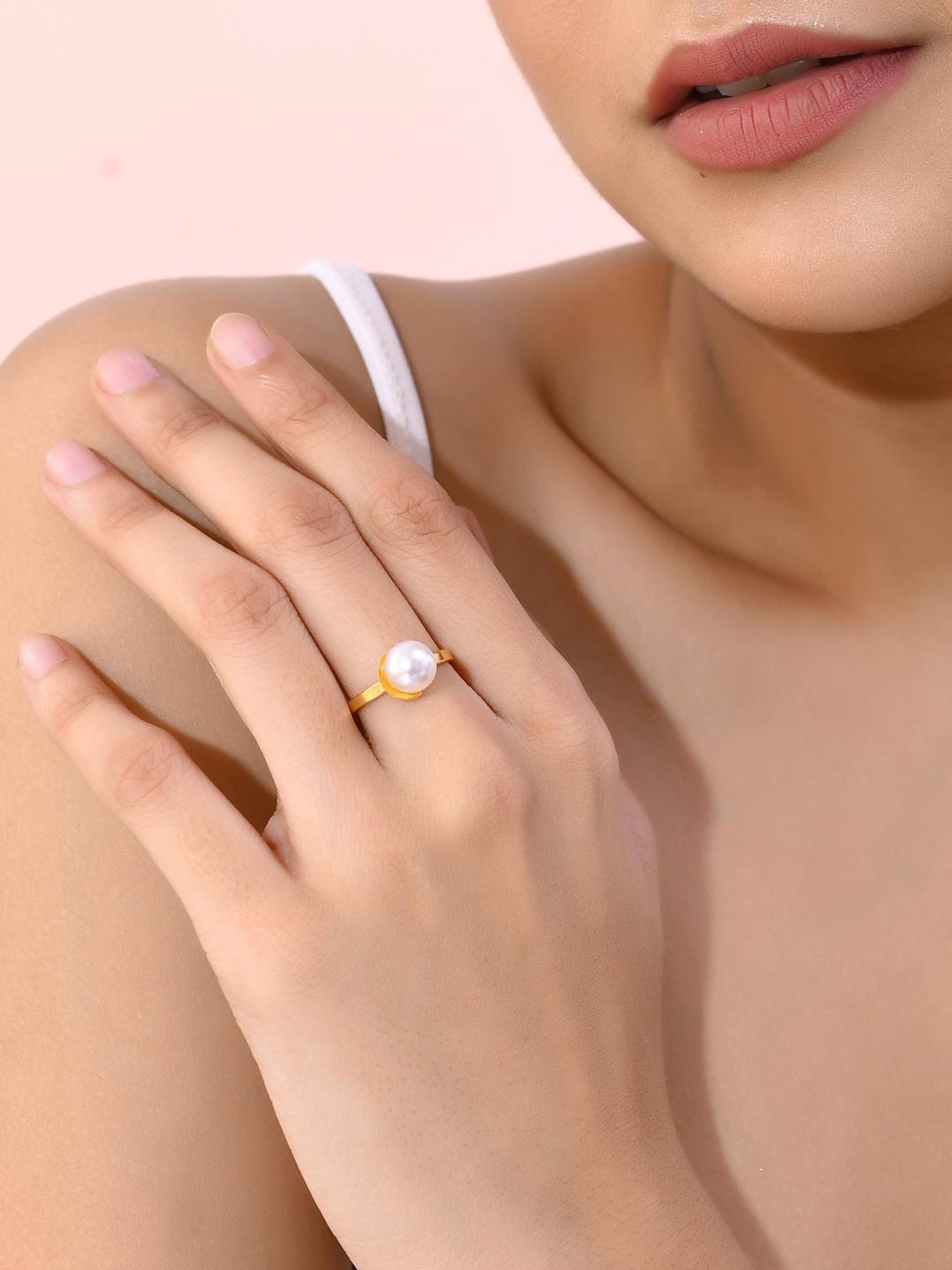 Buy VOJ One Pearl Ring for Women Online At Best Price Tata CLiQ