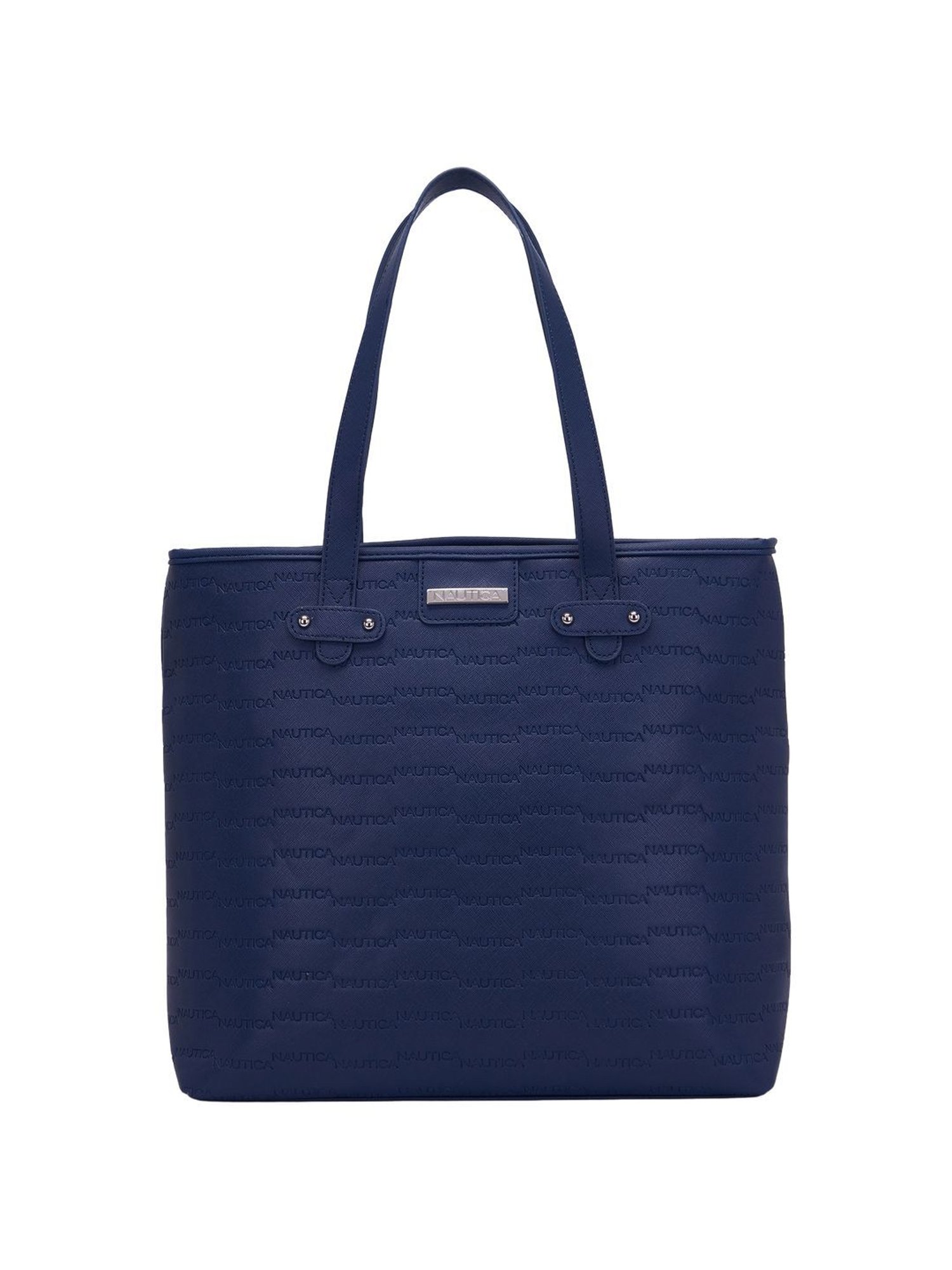 Nautica Navy Blue Solid Medium Tote Handbag