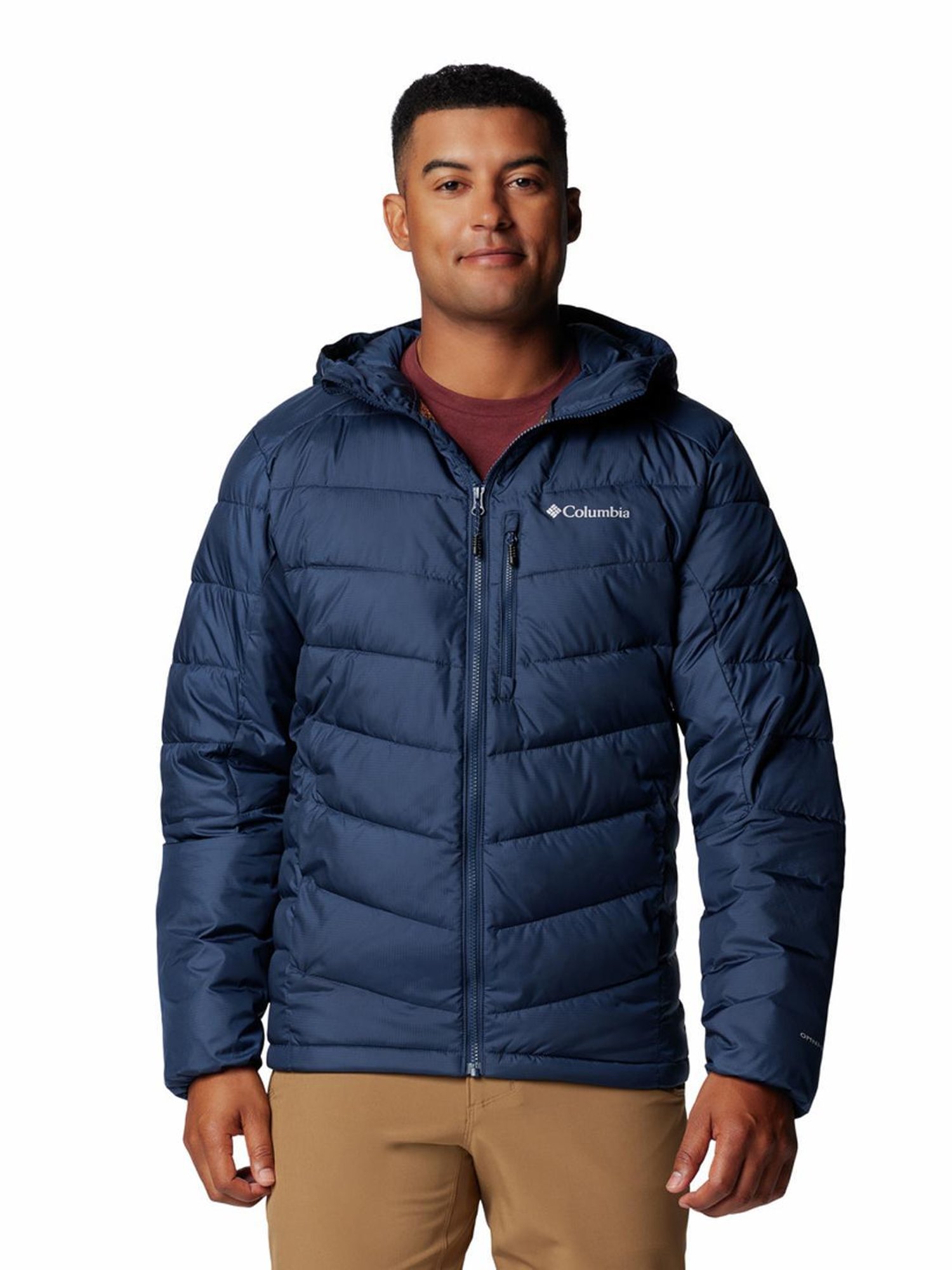 Columbia Navy Blue Polyester Relaxed fit Hooded Jacket