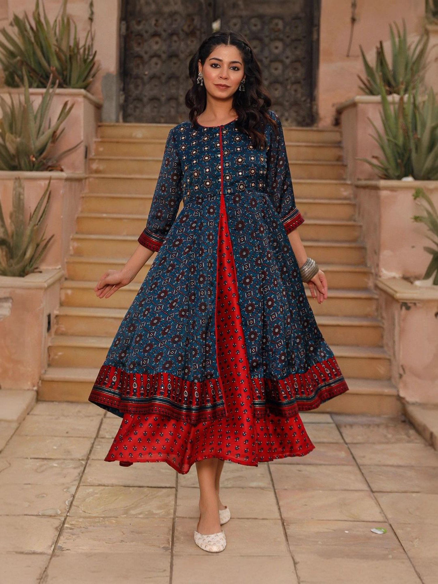 CARAMEL JUNIPER DRESS（NAVY） Juniper Blue Embellished A-Line Dress