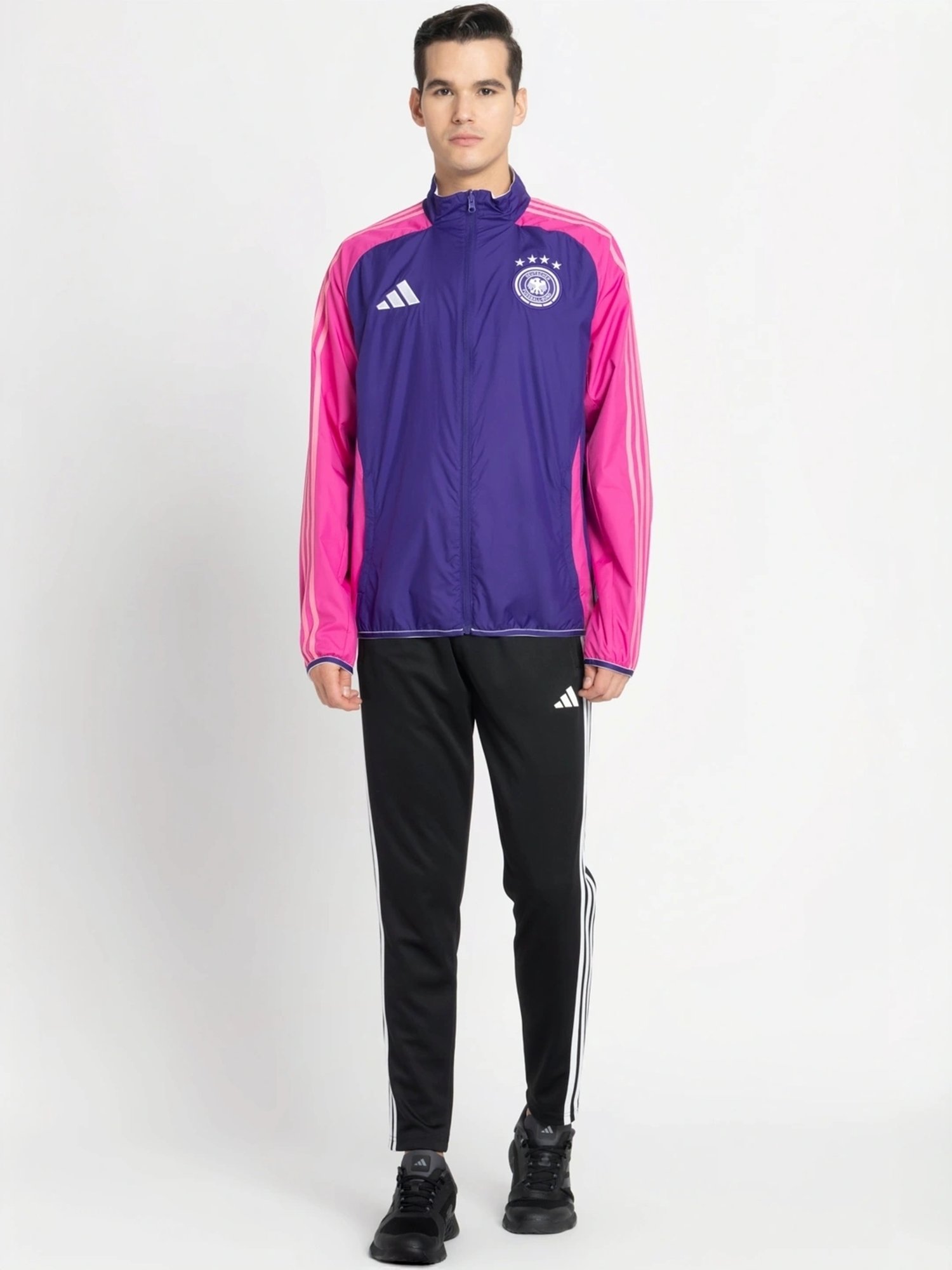 Buy Adidas Purple & White Regular Fit Printed Reversible Jacket
