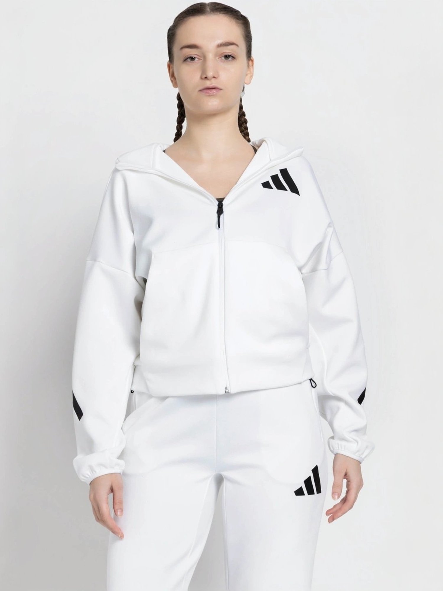 Buy adidas White Plain Sports Hoodie for Women Online @ Tata CLiQ