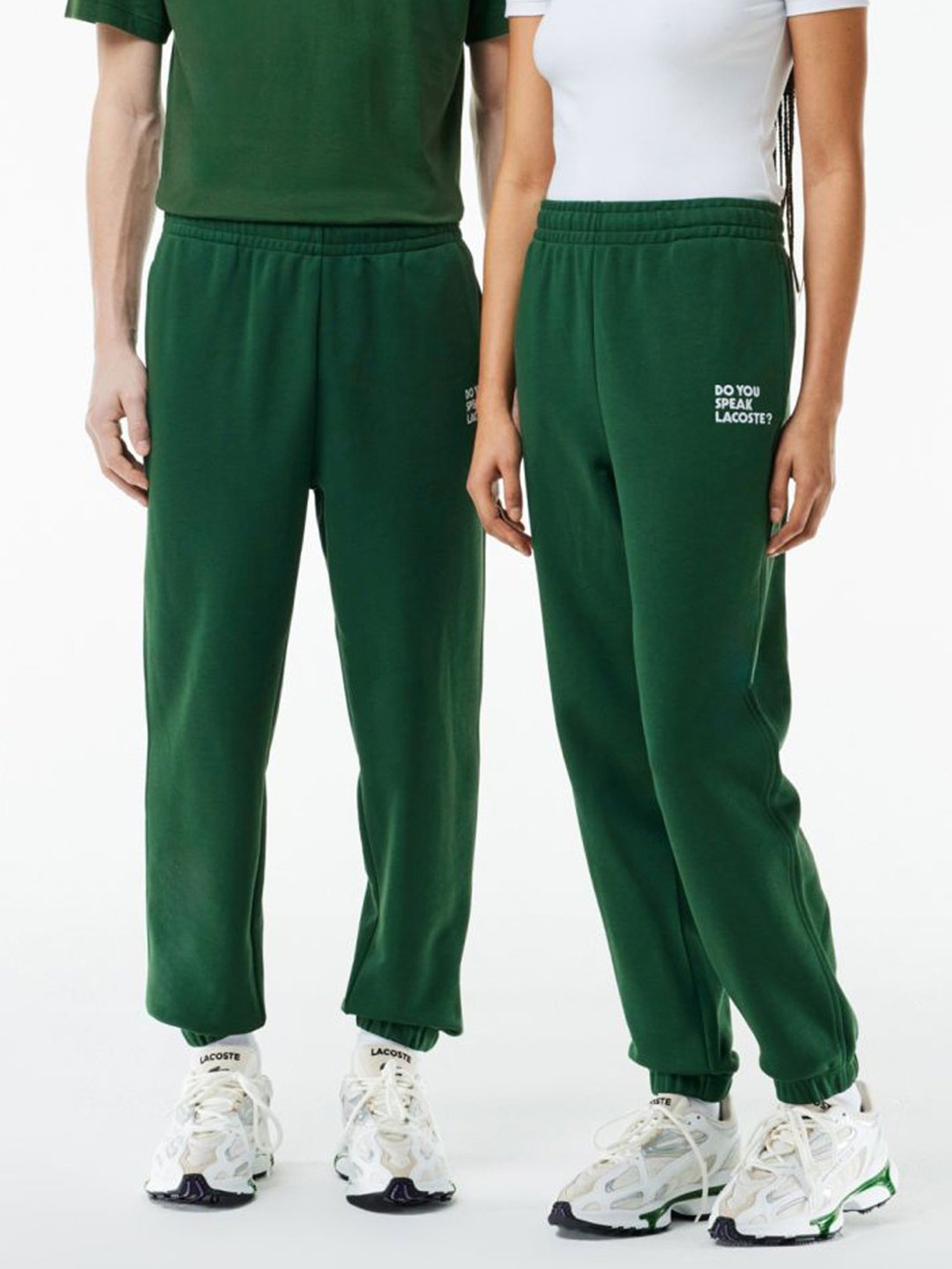 Lacoste Green Cotton Relaxed Fit Unisex Sports Joggers