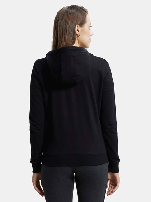 Buy Jockey Black Full Sleeves AW30 Hoodie for Women Online Tata CLiQ