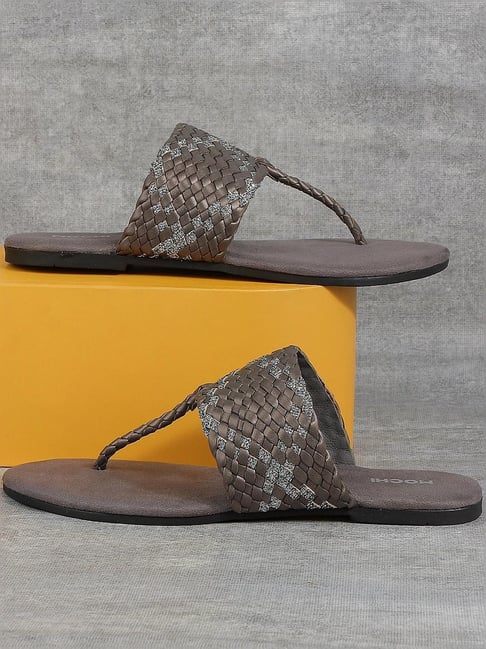 Mochi Women's Pewter T-Strap Sandals-picture-48