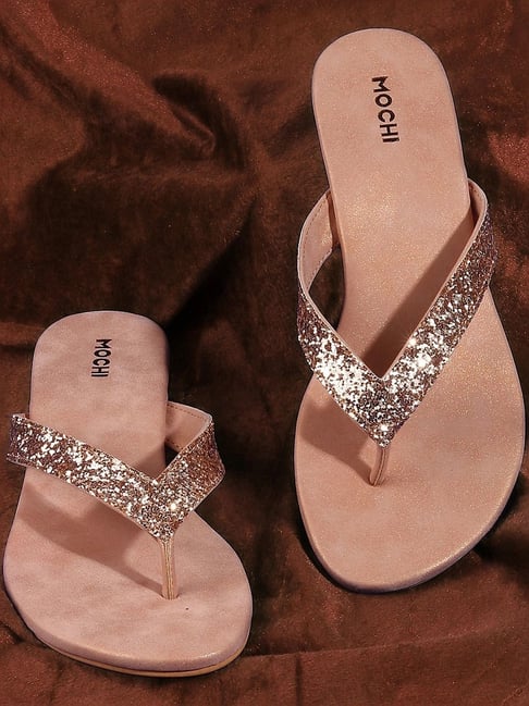 Mochi Women's Rose Gold Thong Sandals-picture-20