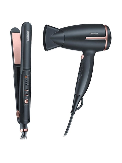 Beurer HC25 Hair Dryer and HS40 Hair Straightener Combo (Black)
