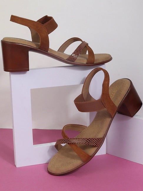 Buy Metro Women's Brown Ankle Strap Sandals for Women at Best