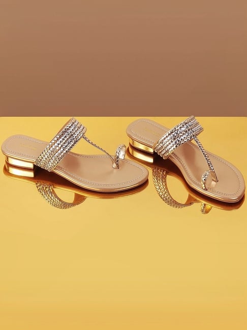 Mochi Golden Toe Ring Sandals