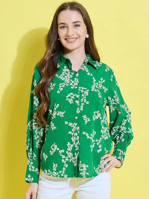 Anvi Be Yourself Green Printed Shirt-picture-40