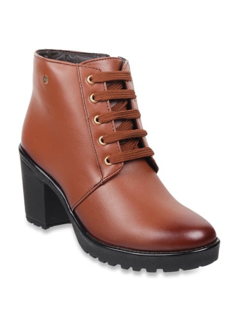 Buy Mochi Women s Tan Derby Boots for Women at Best Price Tata CLiQ