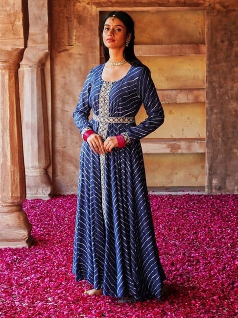 Buy Karaj Jaipur Navy Blue Dress for Women Online @ Tata CLiQ Luxury
