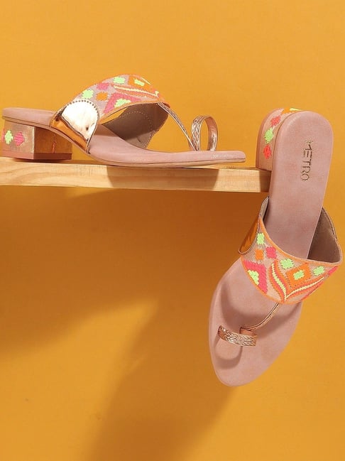Metro Women's Rose Gold Toe Ring Sandals