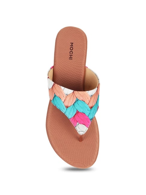 Buy Mochi Women's Multicolor Thong Sandals for Women at Best Price