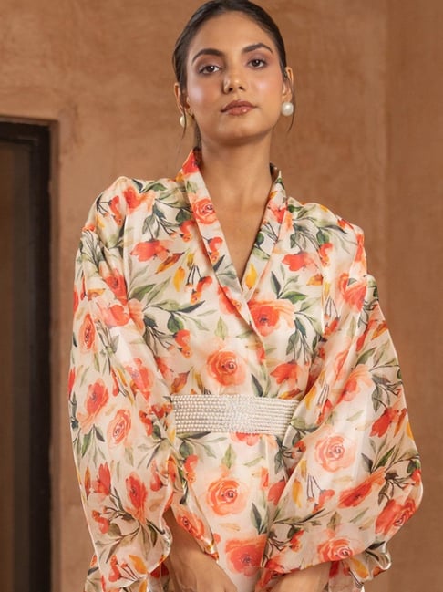 BInfinite Orange Wallflower Organza Top with Belt-picture-40