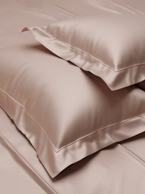 Stoa Paris Day Night Beige 300 TC Polyester Pillow Covers - Set of 2