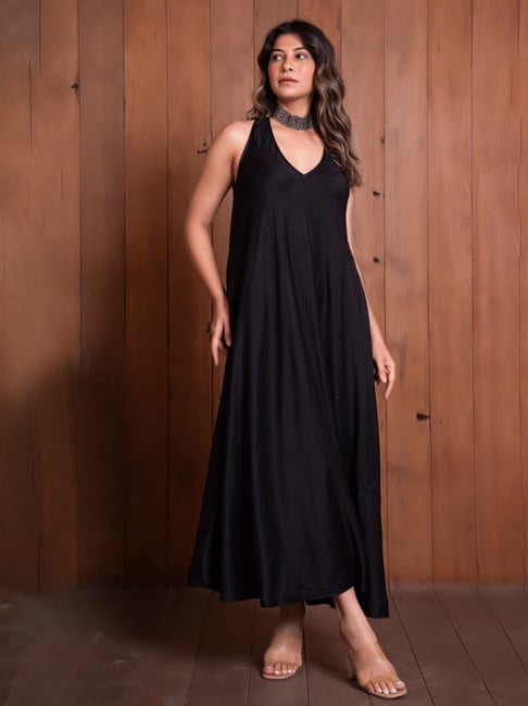 slim fit dress slacks Wine Halter Neck Dress main image 0
